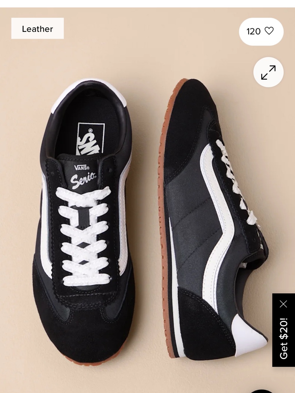 Vans Serio Super Lowpro Black and White Suede Leather Sneakers